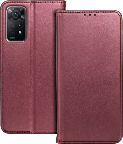 Këllëf telefoni Smart Magnet për Xiaomi Redmi Note 12 Pro Plus 5G, tip portofol, me mbajtëse, burgundy