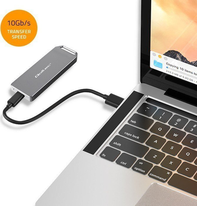 Kuti e jashtme Qoltec Mini për SSD M.2 NVMe, USB 3.1 10Gb/s, alumini, e zezë
