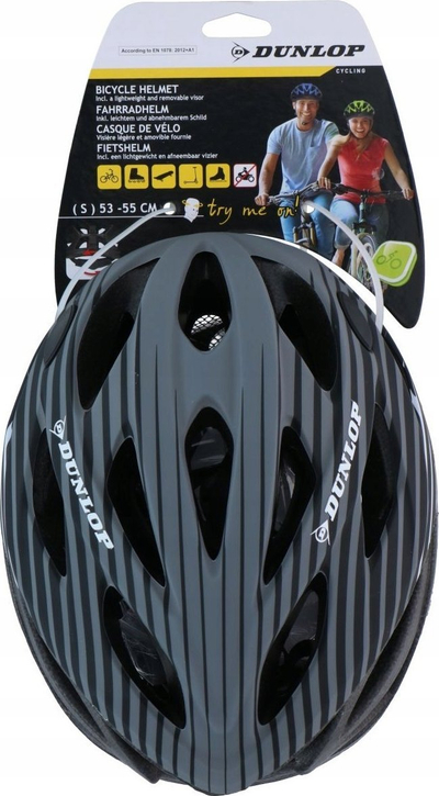 Helmetë biçiklete Dunlop, L, 58-61 cm, gri e errët