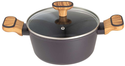 Тава со капак Bergner Charcoal, 20 cm, 2.3L, кован алуминиум, темно сива