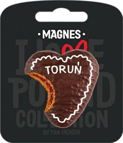 Magnet frigoriferi suvenir I Love Poland Toruń, dekorativ, shumëngjyrësh