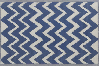Tapet outdoor SIRSA, 120 x 180 cm, model zigzag, blu navy