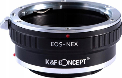 Adapter objektivi K&amp;F Concept KF06.069 për Canon EF në Sony E NEX, fokus manual, metalik