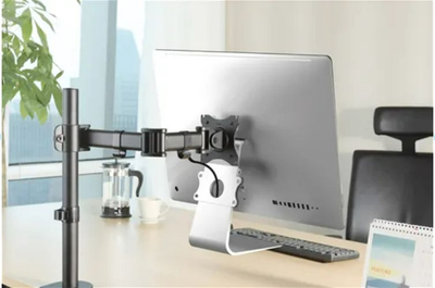 Adapter VESA Neomounts për Apple iMac FPMA VESAMAC2127, për ta vënë në mur edhe në tavolinë, ngjyrë argjendtë