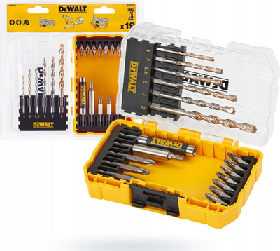 Set shpuesesh murature Dewalt DT70712, 19 copa, me bita vidhosjeje, verdh e zezë