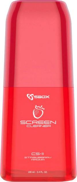 Set pastrimi sprej + leckë për ekrane SBOX 100ml, 15 x 15 cm, i kuq (CS-11R)
