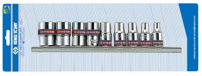 Set çelësa tubash King Tony 2509SR, 1/4\", 6-këndor, 9 copë
