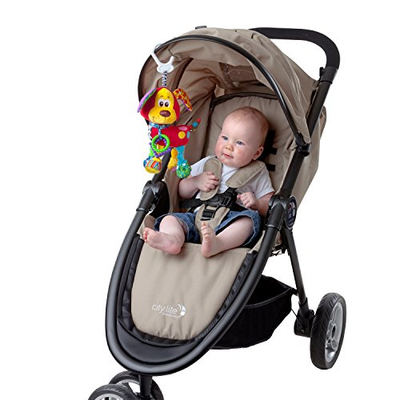 Lodër karroce Playgro Pooky Puppy, lodër me shqisa për beba, me unaza për dhëmbë, shumëngjyrëshe