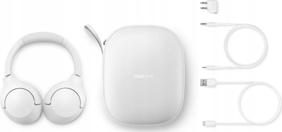 Kufje wireless Philips TAH8506, anulim zhurme, bateri 60 orë, të bardha