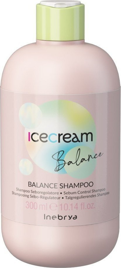 Shampo për flokë Inebrya Ice Cream Balance, për me rregullu flokët e yndyrshëm, 300ml