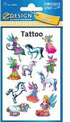Tatuazhe për kalamaj Z-Design 56390, 1 fletë me 11 tatuazhe, me zana dhe njëbrirësh