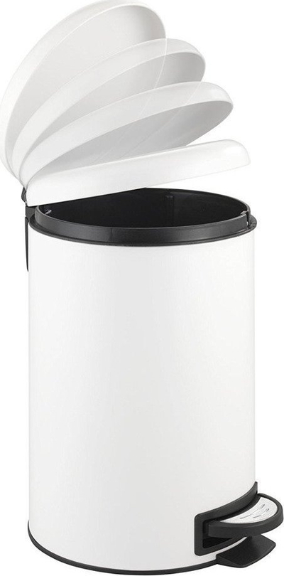 Kosh plehrash Wenko Leman Easy Close, 12L, çelik inox, i bardhë