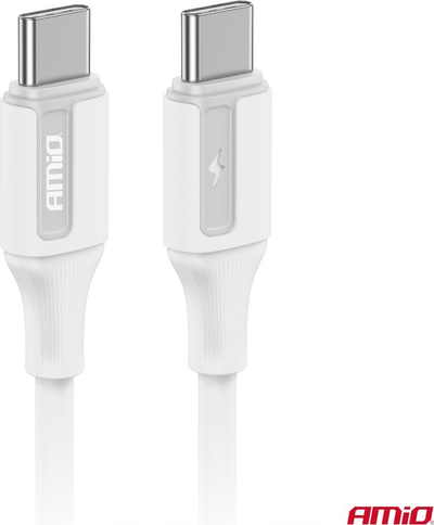 Kabllo karikimi AMiO 03921, USB Type C, 2m, 60W, e bardhë