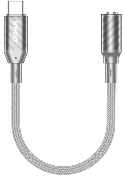 Adapter audio Somostel BWOO BZ65, USB C në 3.5mm, kabllo 18 cm, gri