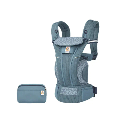 Mbajtëse bebe Ergobaby Omni Breeze Twilight Blue Daisies, rrjetë SoftFlex Mesh, pozicion ergonomik M, blu