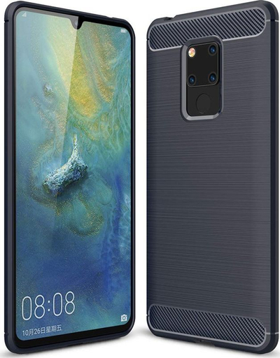 Këllëf karboni për telefon Huawei Mate 20, TPU, kundra rrëshqitjes, blu