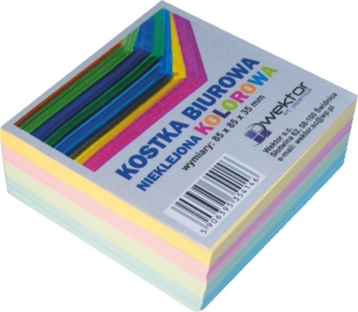 Bllok shënimesh Wektor Color Cube, 85x85mm, 3.5cm, shumëngjyrësh