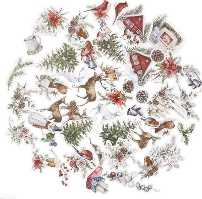 Forma letre dekorative DpCraft Lovable Christmas, 49 copë, për scrapbooking, me ngjyra shumëllojshme