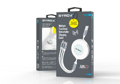 Kabllo multifunksionale Syrox C142, e bardhë/ hiri