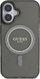 Këllëf telefoni Guess IML Glitter Circle me MagSafe për iPhone 16 6.1", transparent, i zi