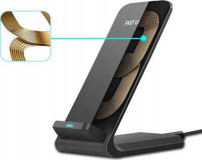 Karikues wireless FAST Qi G10C, karikim i shpejtë, me stand, ngjyrë e zezë