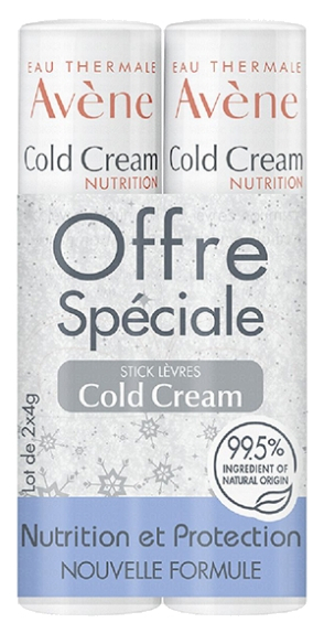 Balsam ushqyes për buzë Cold Cream Avène, 2 x 4 g
