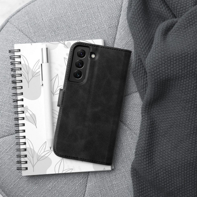 Kapak libri OEM Tender për Samsung Galaxy A22 5G, eco-leather, me magnet, i zi