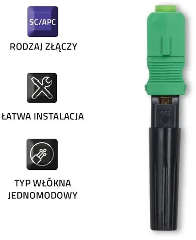 Konektor fibër optike Qoltec SC APC, singlemode, 0.9 mm, set 10 copë