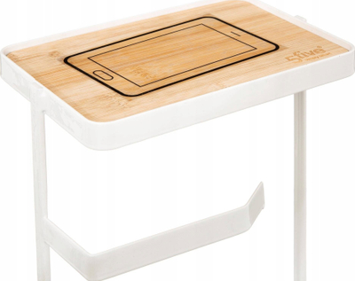 Mbajtës letre higjienike 5Five Modern, me raft, i bardhë