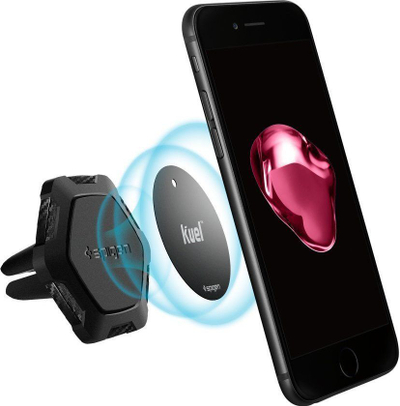 Mbajtëse magnetike për veturë Spigen QS11, universale, rrotullim 360°, e zezë