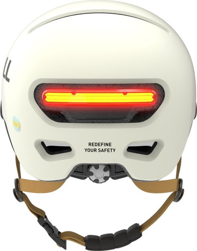 Helmetë biçiklete Livall L23, 54–58 cm, me LED dhe SOS, e bardhë