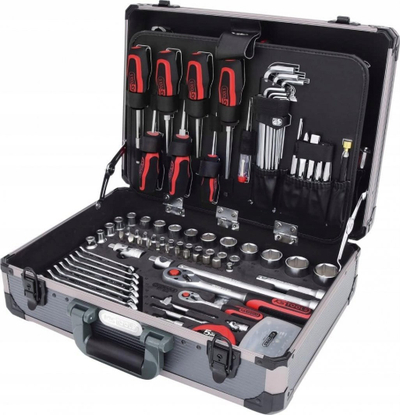 Set veglash KS Tools 911.0649, 149 pjesë, 1/4" 1/2", me kuti alumini