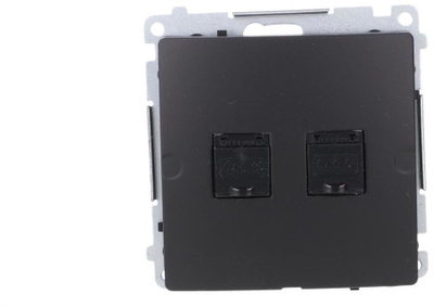 Prizë kompjuterike dyfishe Kontakt Simon Basic, 2x RJ45 CAT6, e zezë mat