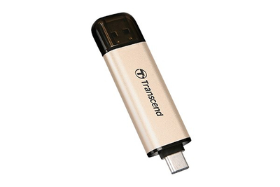 USB flash Transcend JetFlash 930C TS128GJF930C, 128GB, USB 3.2, 2 në 1, ngjyrë flori