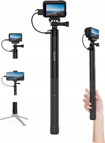 Selfie stick me powerbank Telesin S1-css-05, 5000mAh, USB-C, i zi