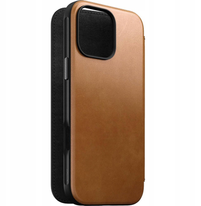 Këllëf folio Nomad Leather për iPhone 16 Pro Max, lëkurë moderne, English Tan