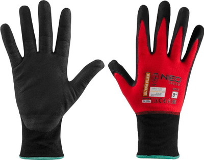 Doreza pune Ultraflex 4131X, madhësia 8, najlon spandeks, veshje nitrili, gri
