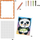 Set kreativ Quercetti Pixel Art Basic Panda, mozaik me piksela, shumëngjyrësh