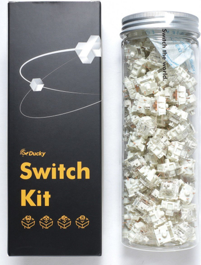 Set switche Ducky Gateron G Pro White, linear, 110 copë, transparent