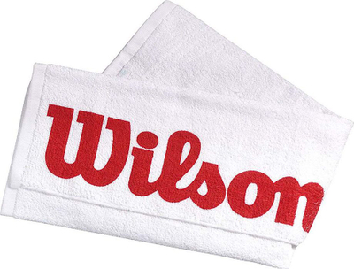 Peshqir sporti Wilson Sport Towel, 60x120cm, pambuk, i bardhë me të kuqe