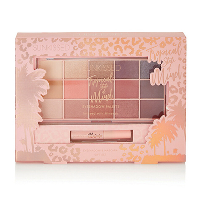 Set kozmetik SUNKISSED Tropical State of Mind, paletë për sy 25.5 g + maskarë 4 ml