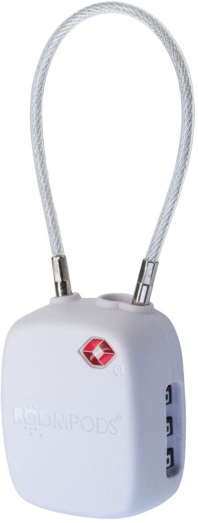 Bravë udhëtimi Boompods LOCK TSA, me GPS tracker, e bardhë