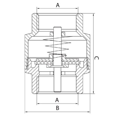 Valvul njëkahëshe Ferro ZZM1, element mbyllës bronzi, 1/2"
