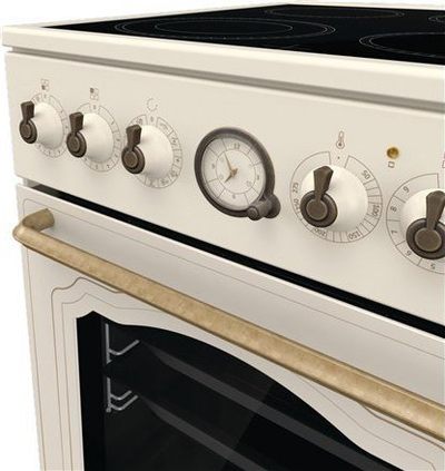 Електричен шпорет Gorenje GECS5B70CLI, рерна 70L, керамички плотни, слонова коска