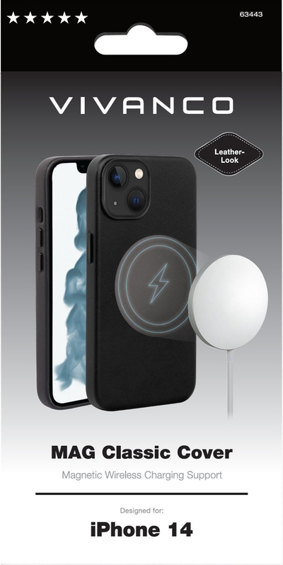 Kopertinë telefoni Vivanco Mag Classic, për iPhone 14, me MagSafe, e zezë