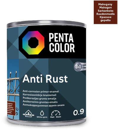 Bojë antikorrozive Pentacolor Anticor, 900ml, ngjyra mahogany