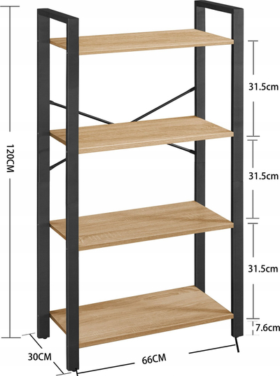 Raft kabineti Loft, 4 rafte, stil klasik, sonoma oak