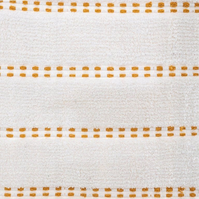 Tapet banjoje 5five Simply Smart POMPOM, pambuk 100%, 50 x 75 cm, i bardhë me të verdha në detaje