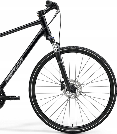 Хибриден велосипед Merida Crossway 20D 2022, тркала 28", хидраулични диск-сопирачки, црн