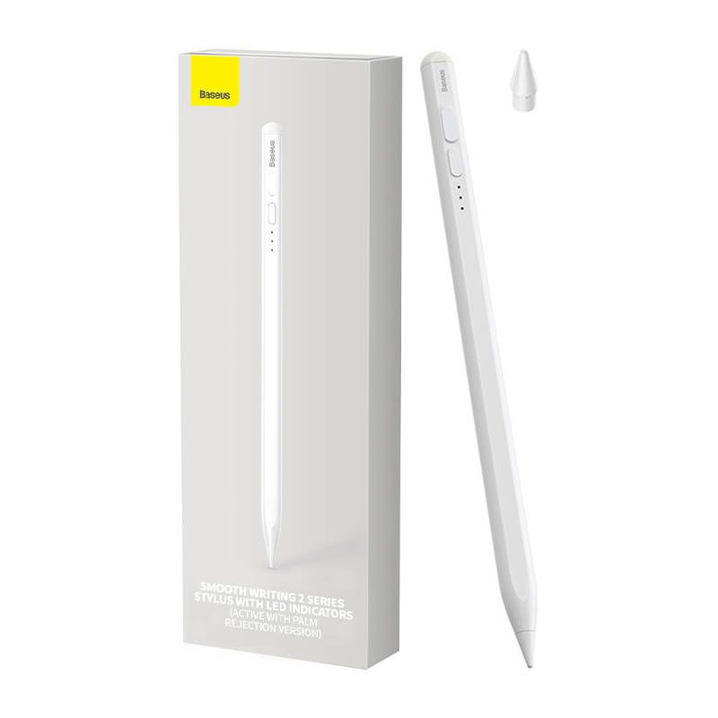 Laps dixhital Baseus Stylus Active, për iPad, tregues baterie, i bardhë